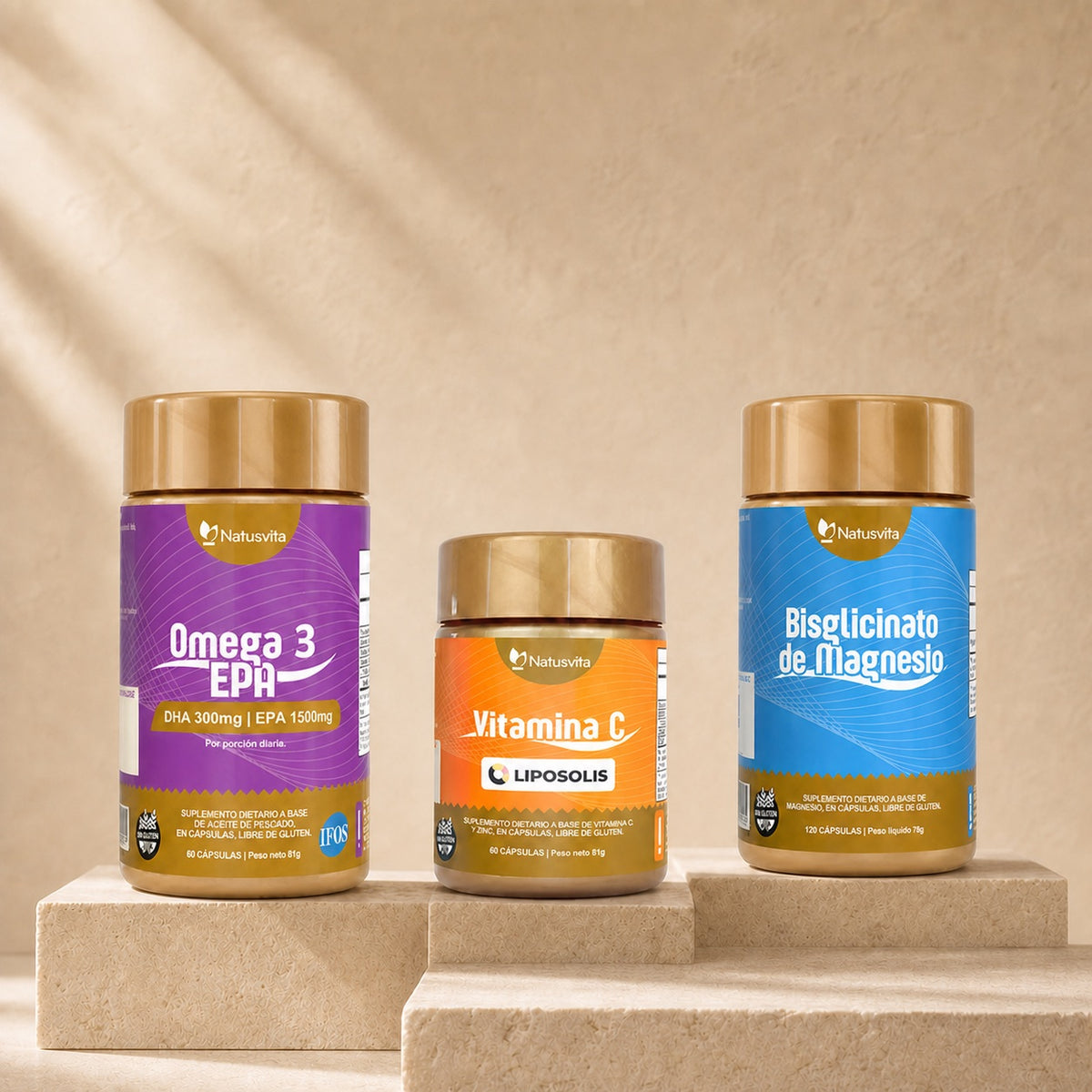 Kit Bienestar Integral — Magnesio Bisglicinato + Omega 3 IFOS + Vitamina C Liposomal
