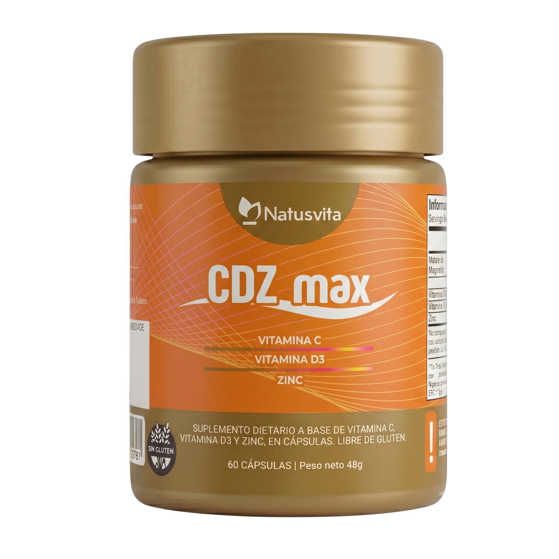 CDZ Max (Vitamina C 1000mg + Vitamina D 2000ui + Zinc 29mg) - Cápsulas