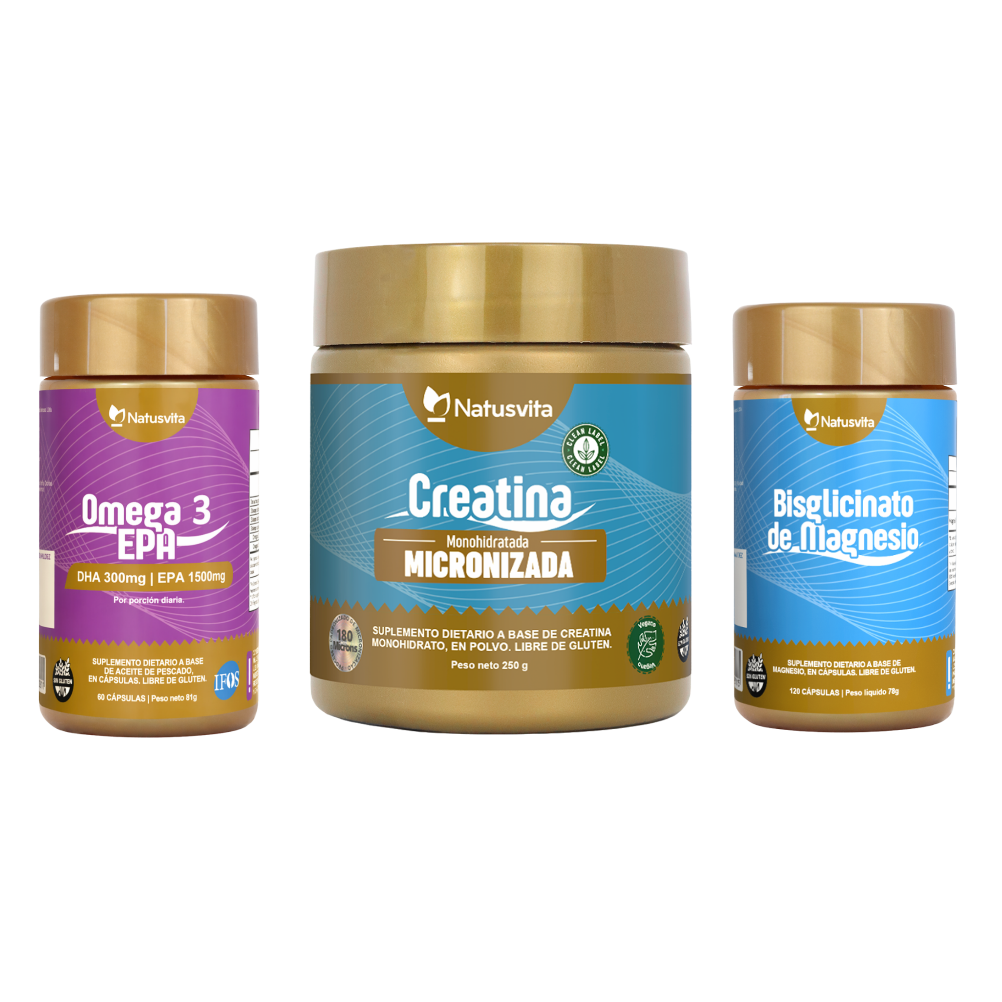 Kit Rendimiento & Recuperación — Creatina + Omega 3 IFOS + Magnesio Bisglicinato