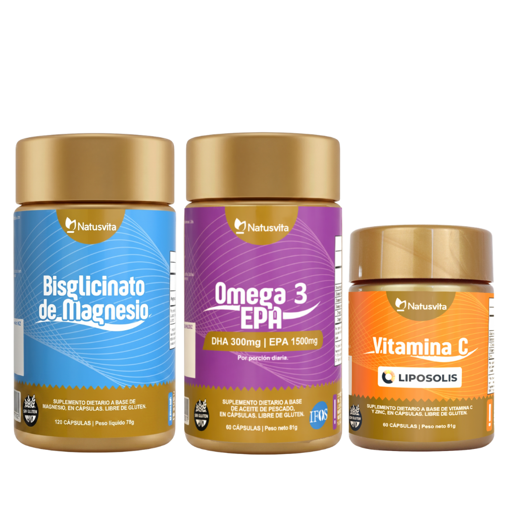 Kit Bienestar Integral — Magnesio Bisglicinato + Omega 3 IFOS + Vitamina C Liposomal